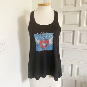 Sawdust Festival in Laguna Beach Black Tank Top Heart with Wings Love Wins All